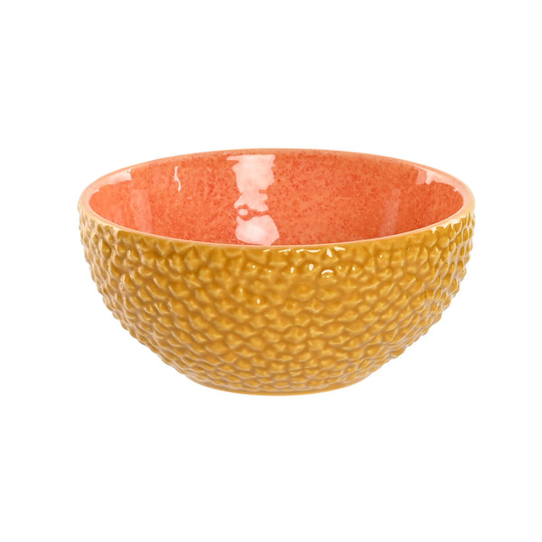bol de cerámica esmaltado color melón amarillo y naranja interior – Brocantia tienda decoración Oviedo