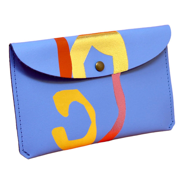 Cartera abstracta azul grande