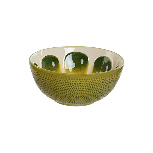 Cuenco de gres con diseño de lima verde interior pintado a mano Brocantia
