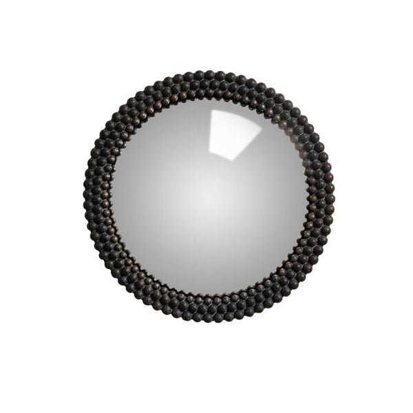 espejo convexo decorativo redondo con marco de esferas negras