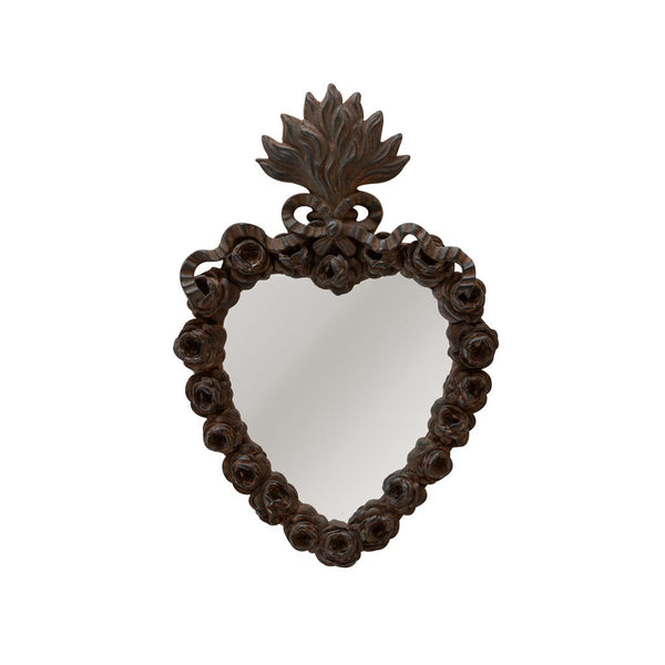 Espejito Ex voto Sagrado Corazón rosas