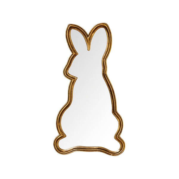 Espejo decorativo con forma de conejo y marco dorado envejecido – Brocantia Oviedo