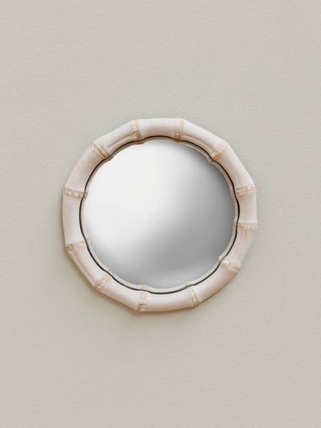 Espejo redondo blanco estilo natural