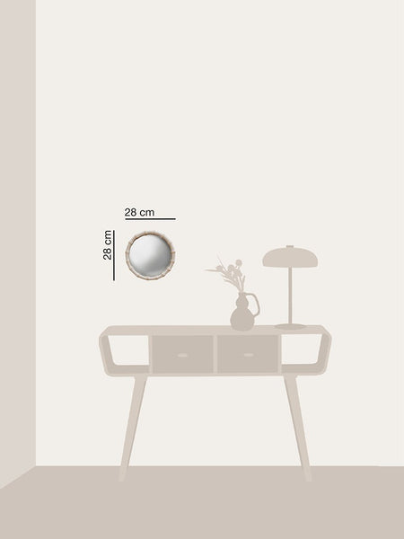 espejo redondo pequeño 28 cm decoracion pared estilo boho