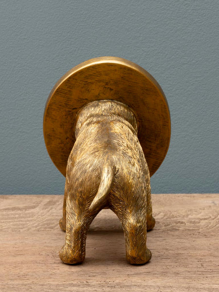 Espejo de sobremesa perro dorado Brocantia