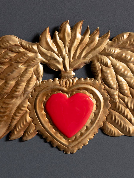 Ex Voto Corazón rojo con alas Brocantia