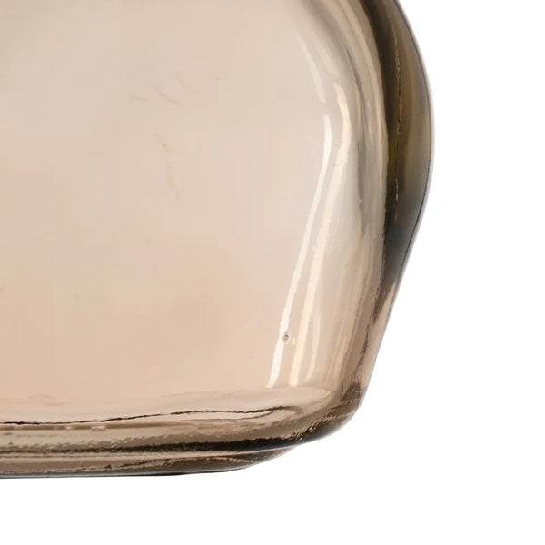 base redondeada de botella decorativa ámbar