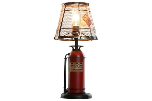 Lámpara encendida extintor de metal con pantalla de rejilla – iluminación decorativa Brocantia
