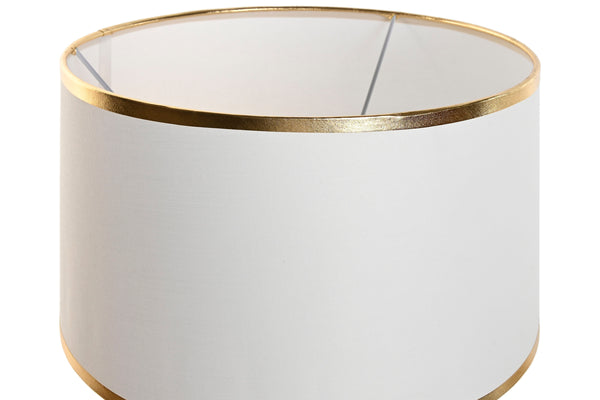 Pantalla blanca de lámpara con bordes dorados – elegante y neutra