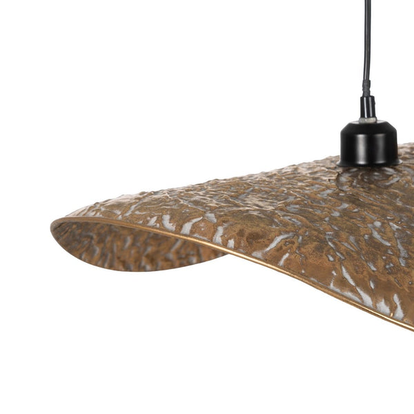 Curvatura lateral de pantalla metálica dorada lámpara colgante - Brocantia