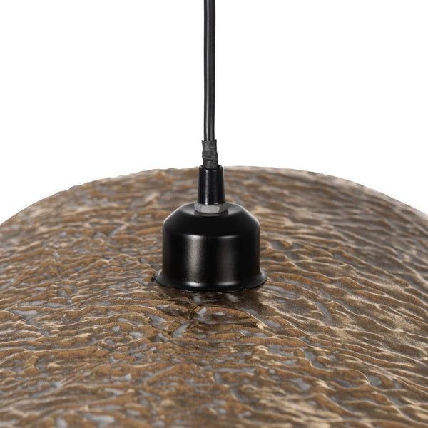 Unión del cable negro con pantalla de lámpara techo dorada artística - Brocantia