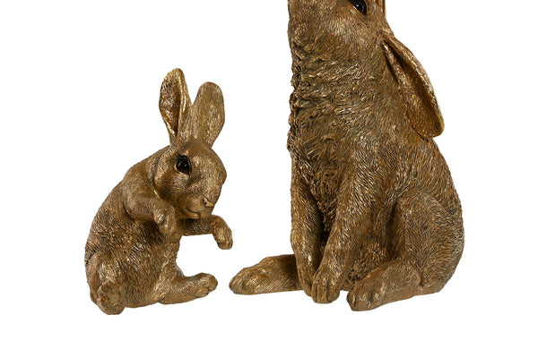 Lámpara de sobremesa conejos dorados