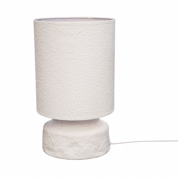 Lámpara de sobremesa estuco blanca rugosa