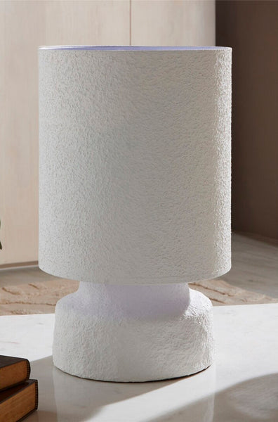 Lámpara de sobremesa estuco blanca rugosa