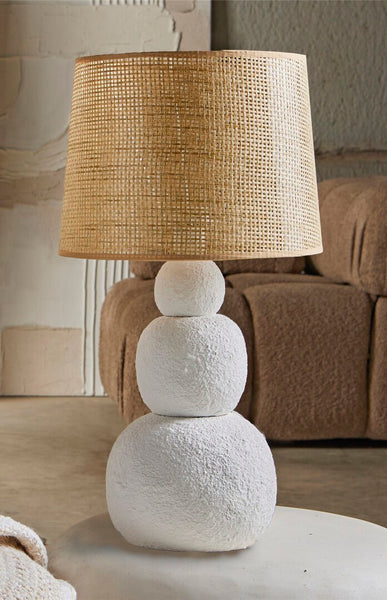 Lámpara de sobremesa estuco rejilla