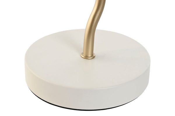 Lámpara de sobremesa metal dorado y lino plisado