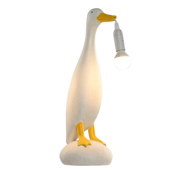lámpara encendida figura pato blanco – iluminación creativa tienda online