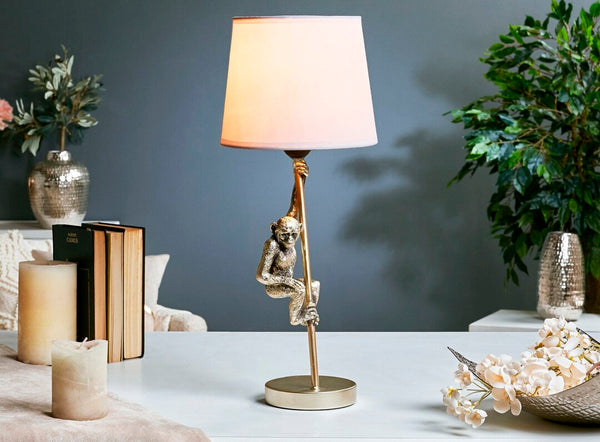 Lámpara de sobremesa mono champagne