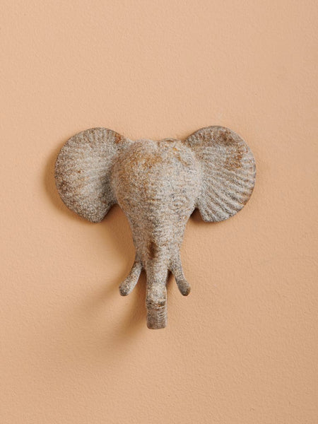 Perchero decorativo con cabeza de elefante para pared en estilo rústico y safari chic