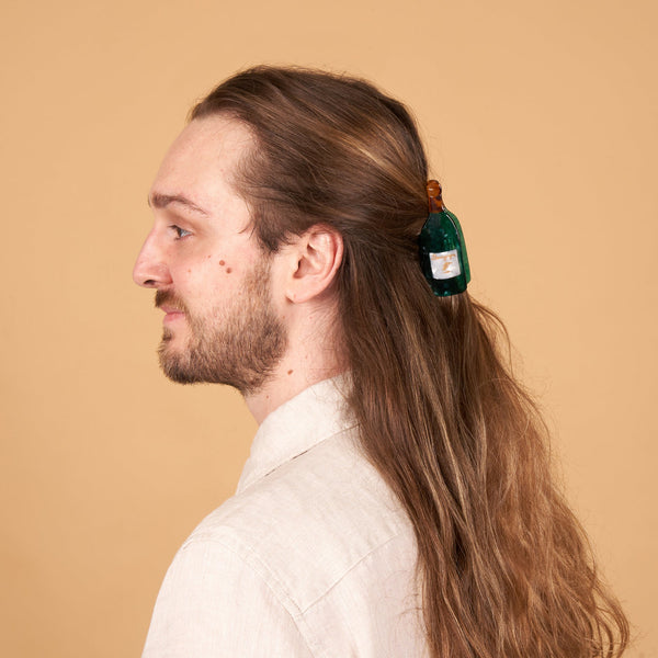 Pinza para el pelo botella de vino