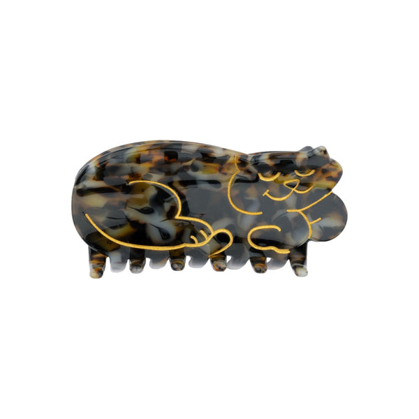 pinza para el pelo forma de gata tricolor en acetato de celulosa reciclado Coucou Suzette