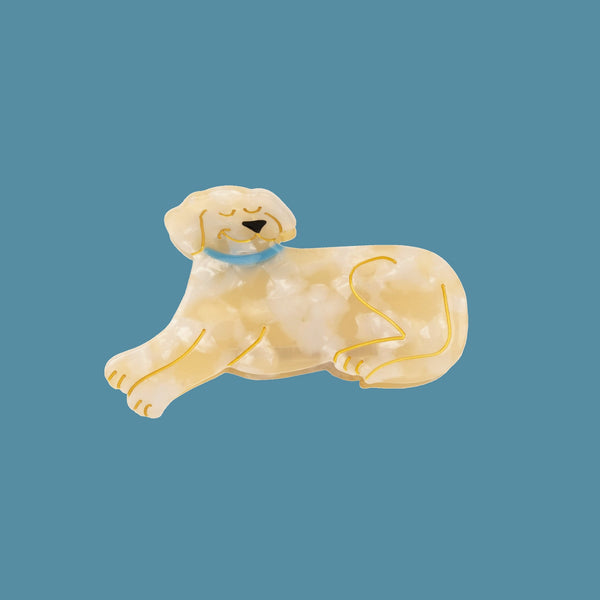 Pinza para el pelo labrador blanco