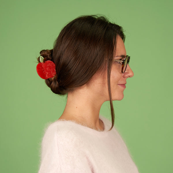 Pinza para el pelo manzana
