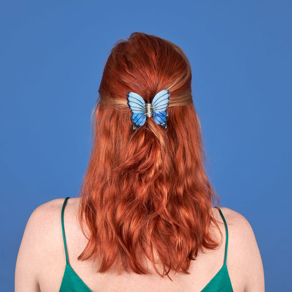 Pinza para el pelo mariposa azul