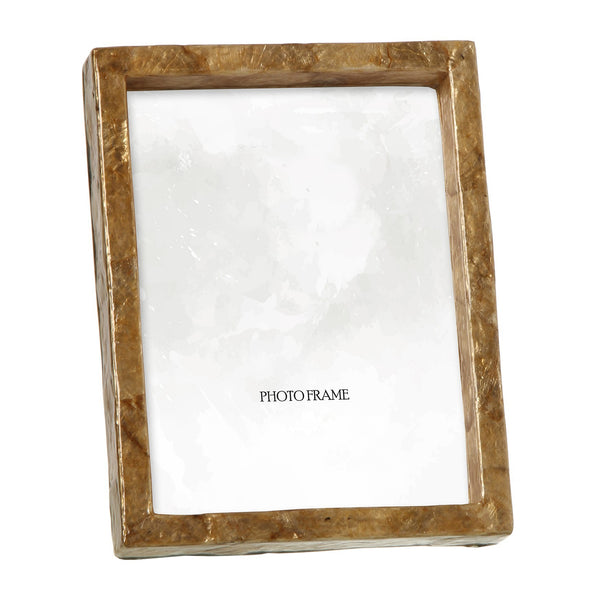 marco fotos borde nacar marron dorado portarretratos decorativo