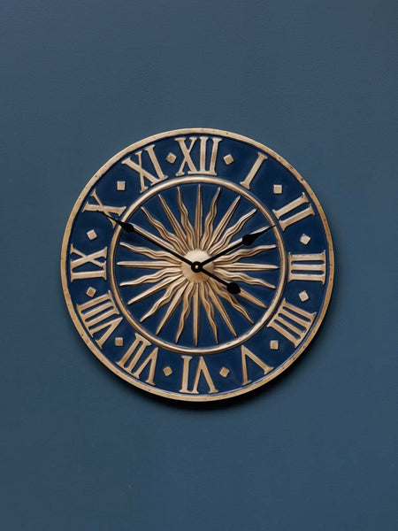 Reloj sol metal azul y dorado