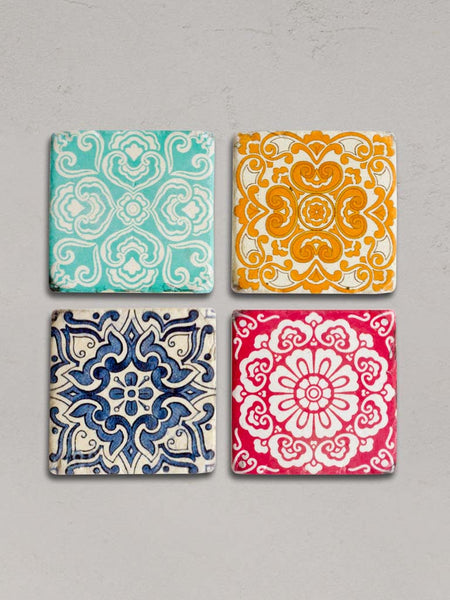 Set 4 posavasos azulejos