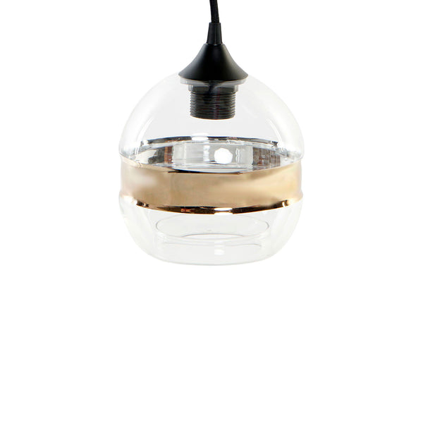 Lámpara cristal transparente y dorado - Brocantia - Tienda decoracion y regalos Oviedo