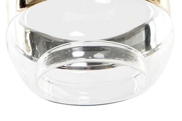 Lámpara cristal transparente y dorado - Brocantia - Tienda decoracion y regalos Oviedo