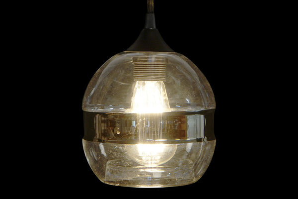 Lámpara cristal transparente y dorado - Brocantia - Tienda decoracion y regalos Oviedo