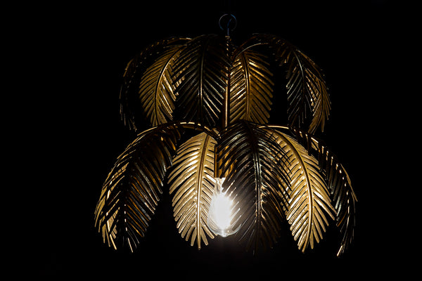 Lámpara hojas dorado envejecido Brocantia