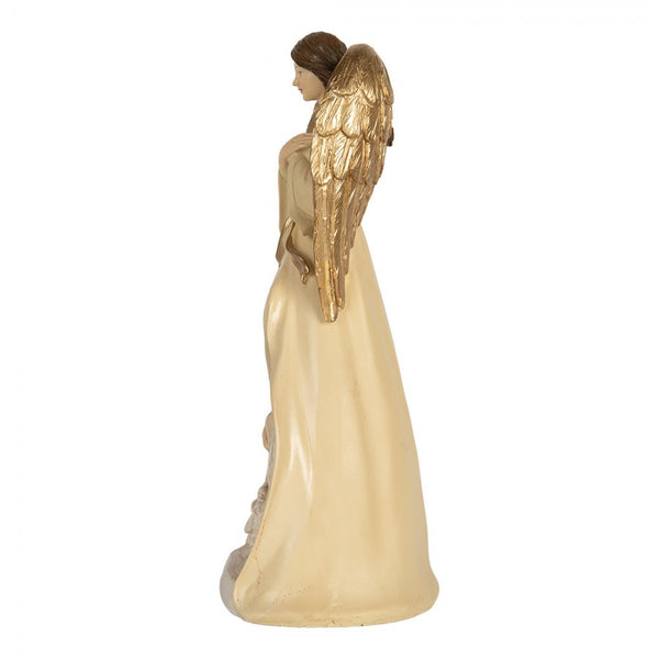 adorno navideño sagrado con Sagrada Familia y ángel