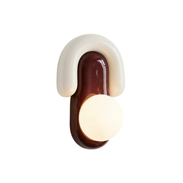 Aplique de pared moderno color vino y crema