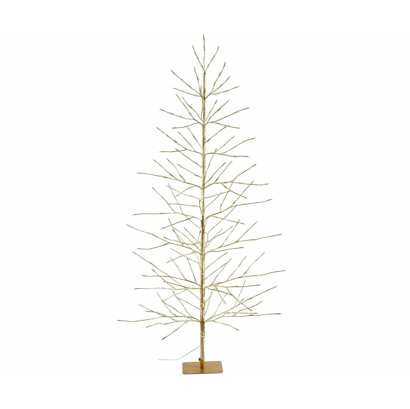 árbol de Navidad dorado con luces LED decorativo