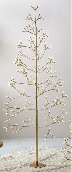 árbol de Navidad dorado con 200 luces LED