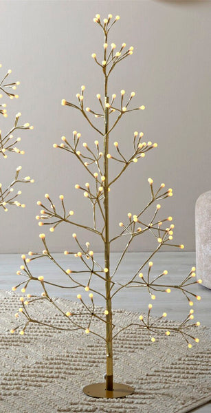 árbol de Navidad dorado con iluminación LED