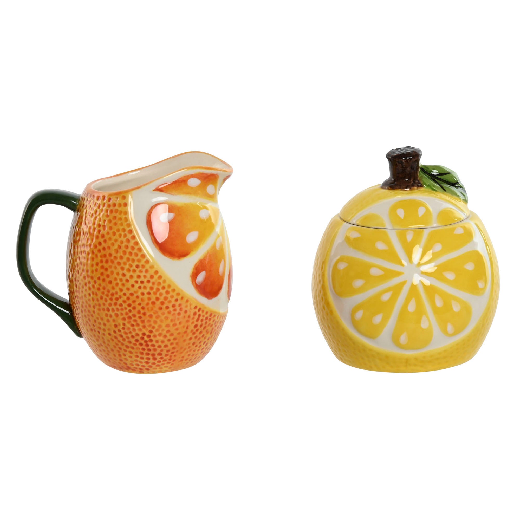 Azucarero + lechera naranja limón