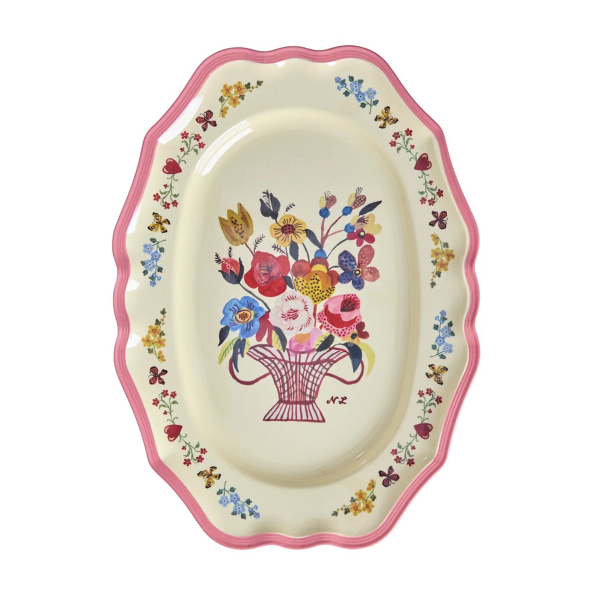 bandeja de melamina con flores diseño Nathalie Lété