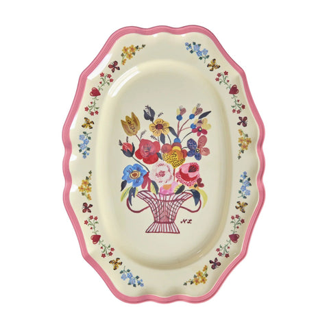 bandeja de melamina con flores diseño Nathalie Lété