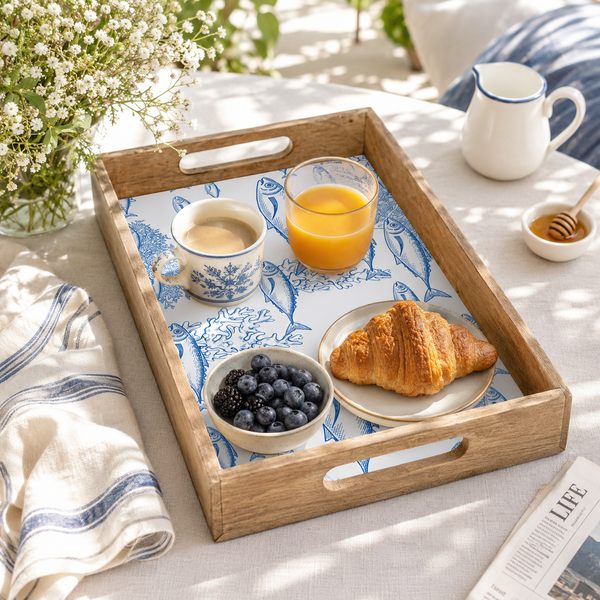 Bandeja marinera rectangular estilo mediterráneo