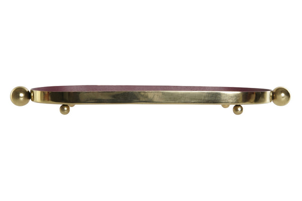 bandeja decorativa vaciabolsillos metal granate elegante con detalles dorados brocantia oviedo