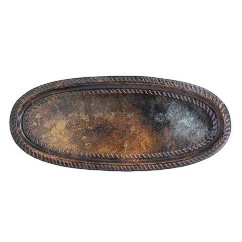 Bandeja ovalada metal desgastado