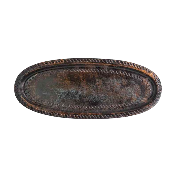 Bandeja ovalada metal desgastado