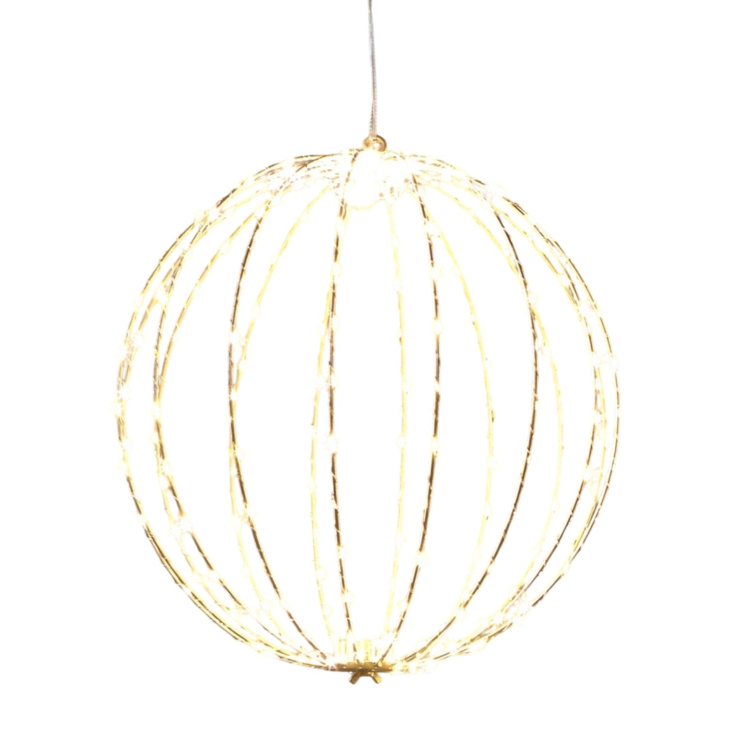 esfera luminosa dorada de 40 cm con 240 luces LED cálidas