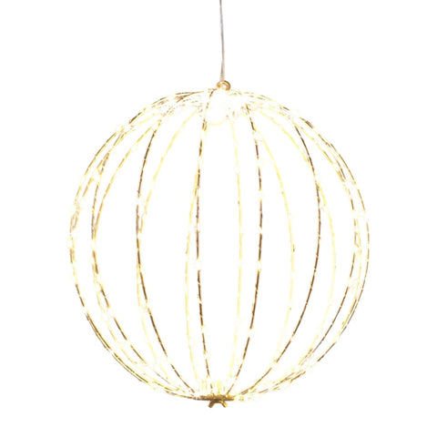 esfera luminosa dorada de 40 cm con 240 luces LED cálidas