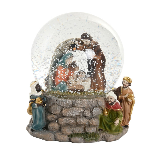Detalle con efecto nieve en bola de cristal del Nacimiento